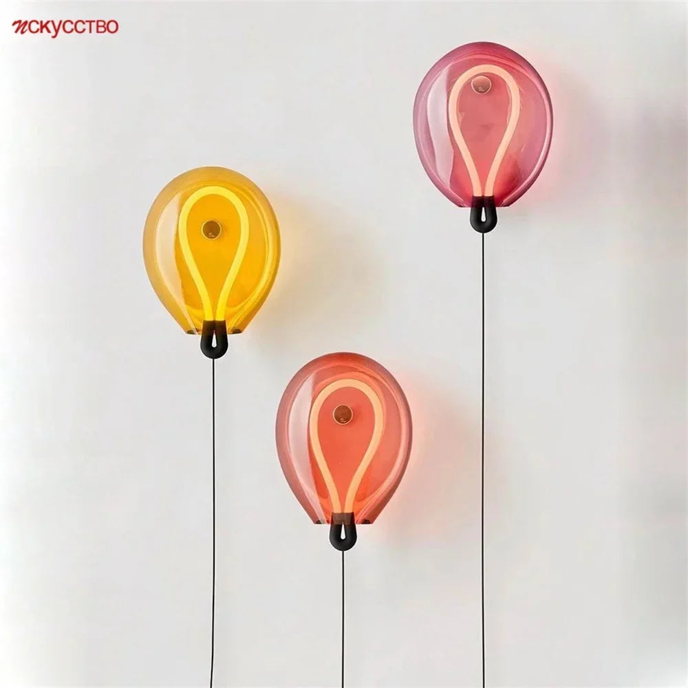 Nordic colored glass wall light