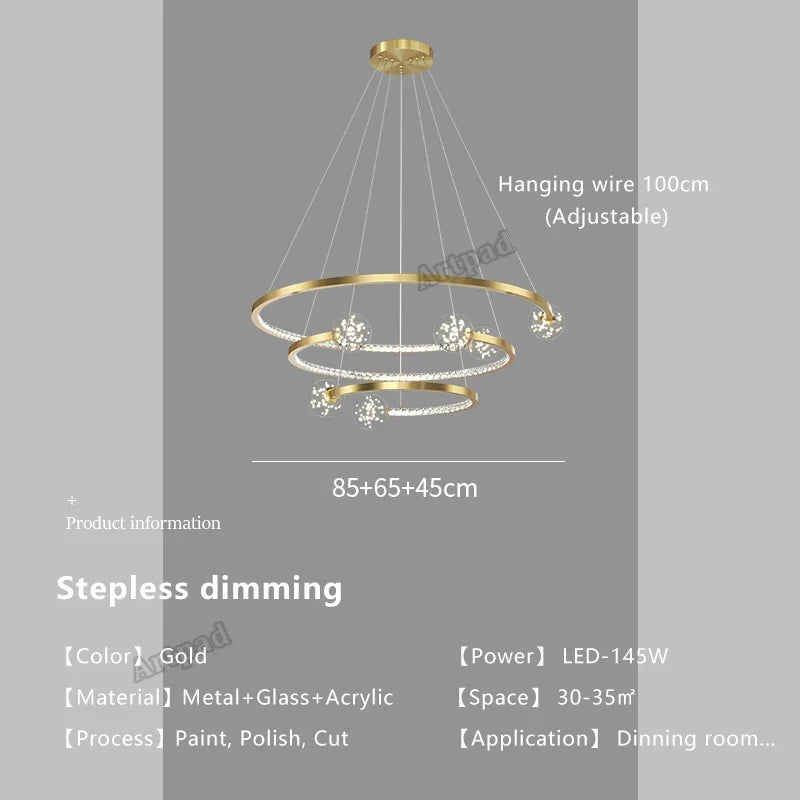 Gold Crystal Glass Pendant, view 9