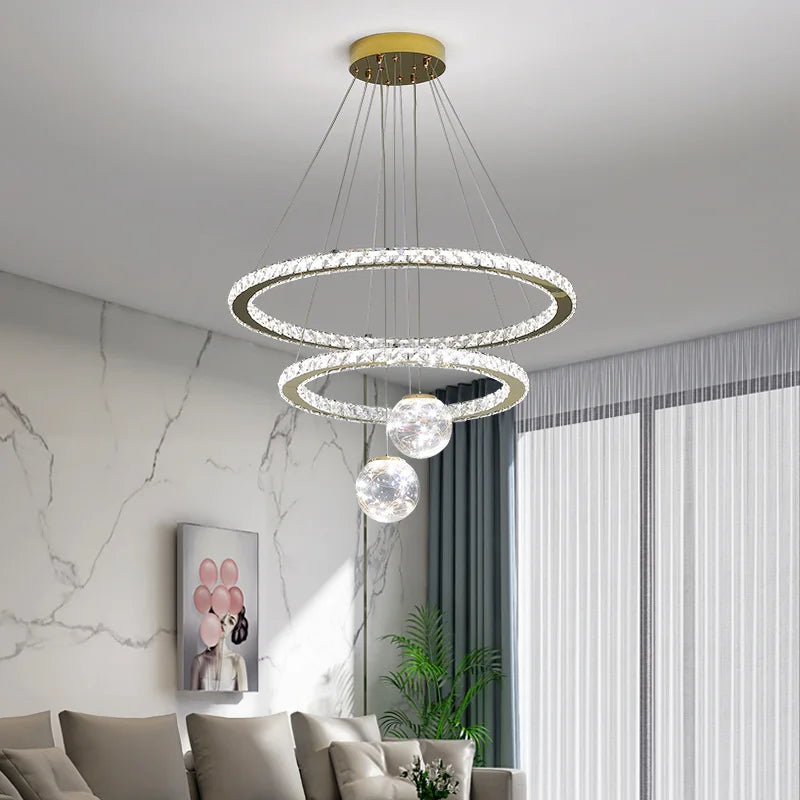 Ring crystal chandelier