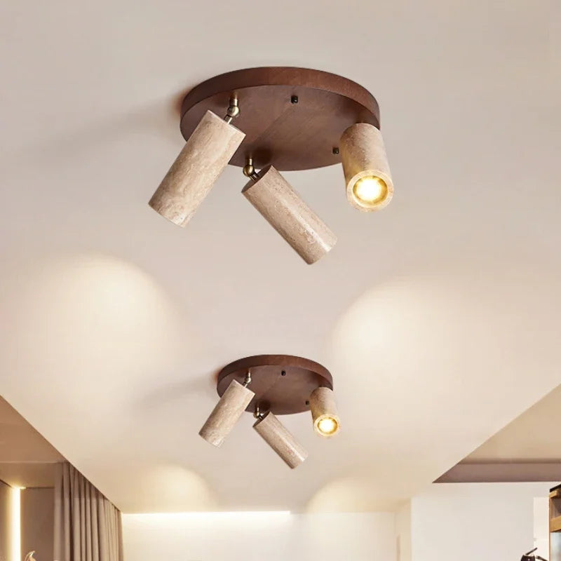 Japanese wood ceiling light