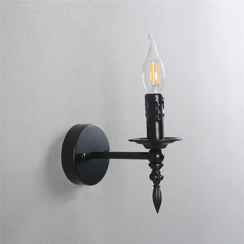 Retro iron glass wall light