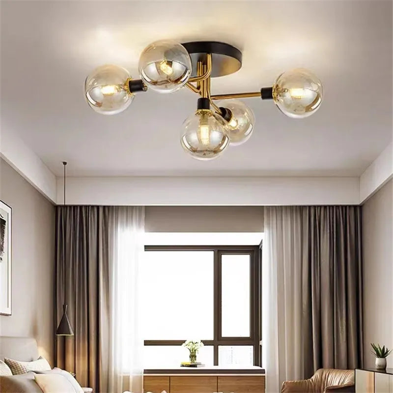 Industrial glass ceiling light