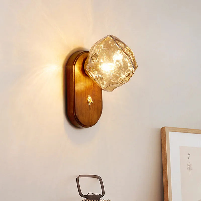Ice cube glass wall sconce