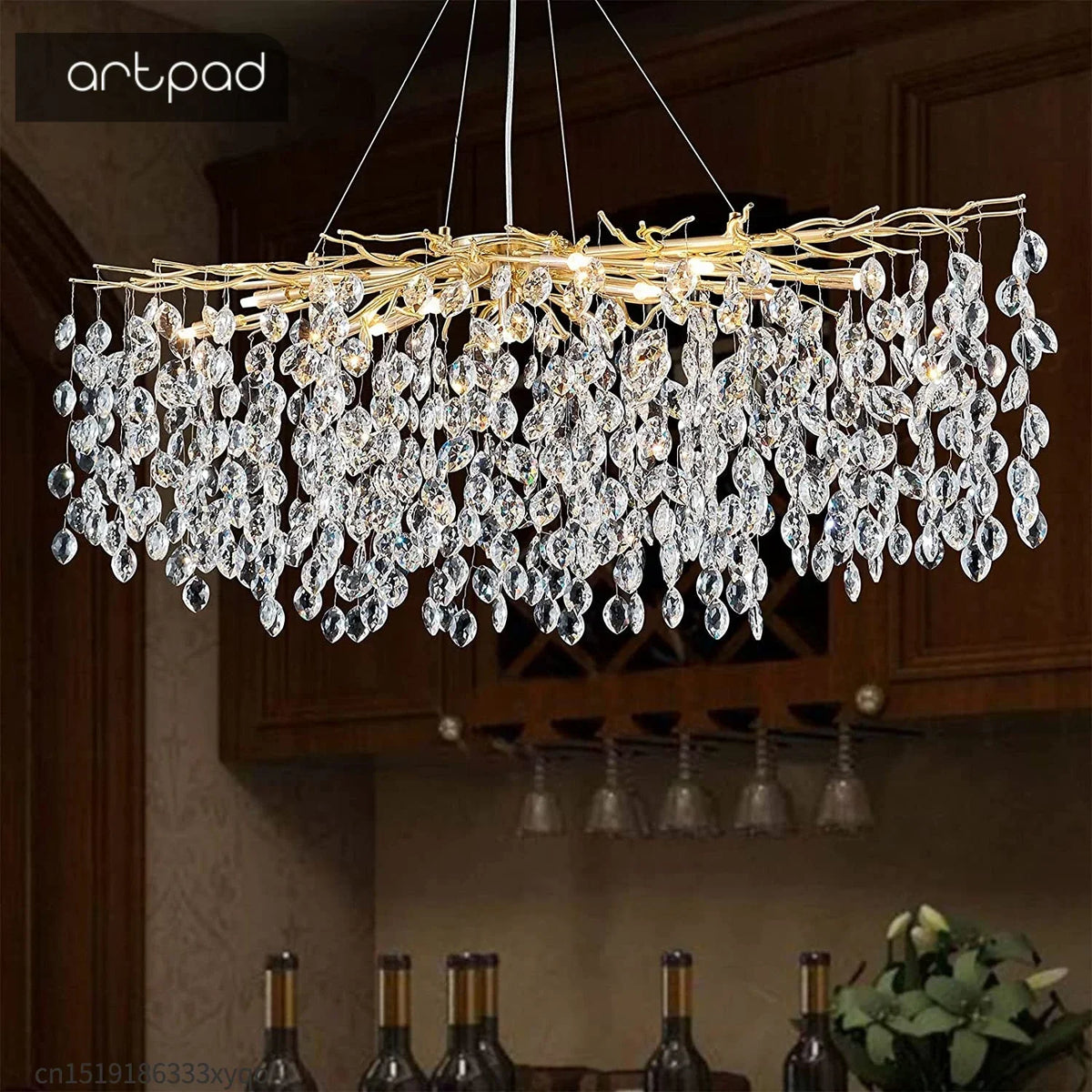 Crystal branch chandelier