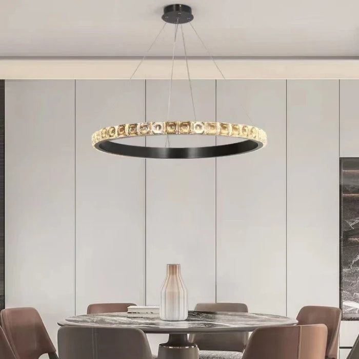 Crystal ring chandelier