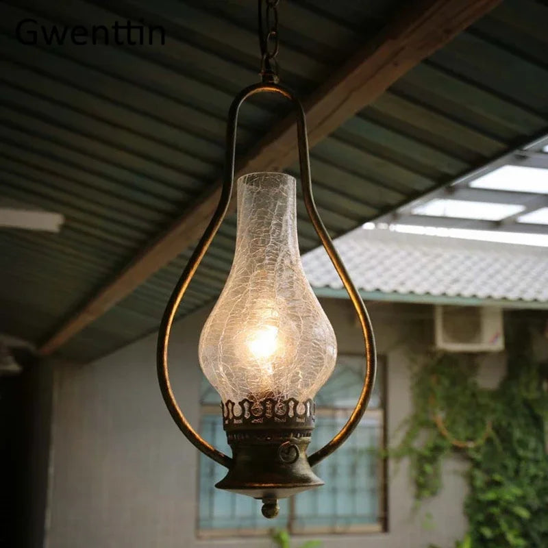 Kerosene style pendant in a kitchen