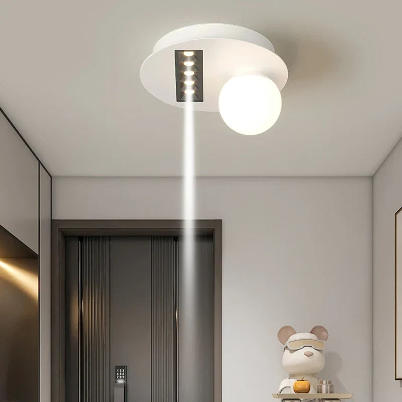 White modern flush mount