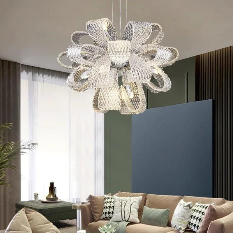 Floral glass chandelier