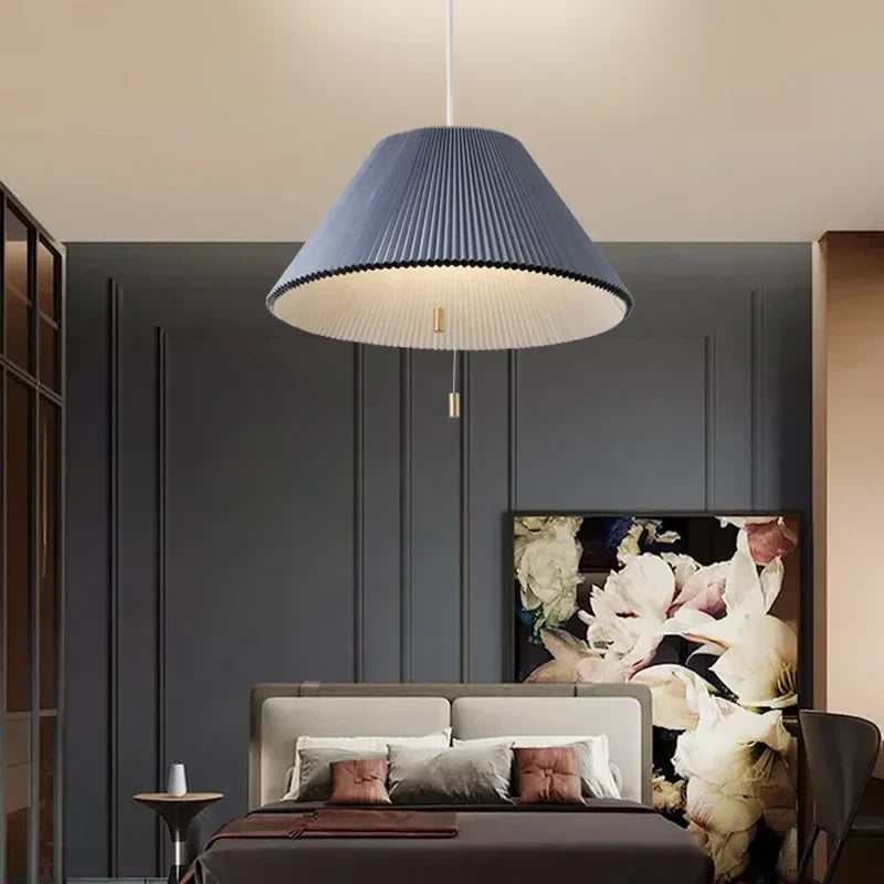 Blue fabric lamp