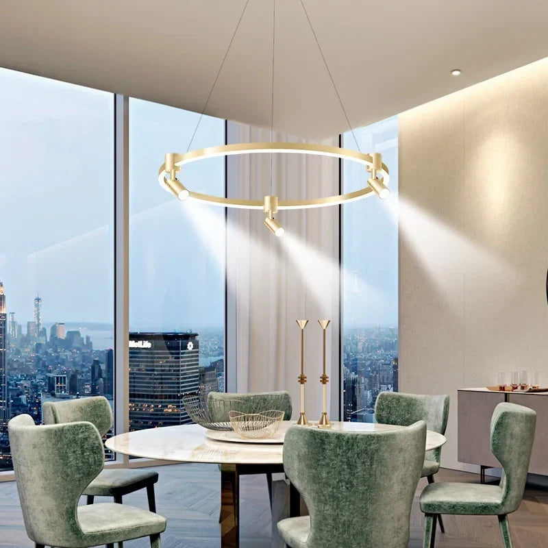 LED Ring Pendant with Spotlights, view 3