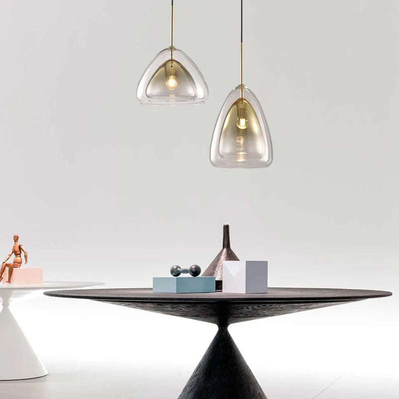 Nordic Moon Double Glass Pendant, view 4