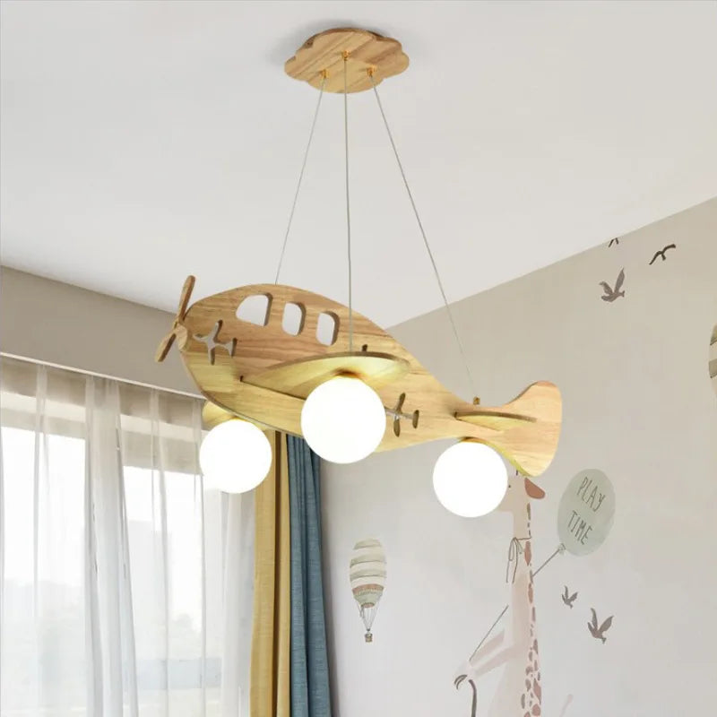 Kids wood ceiling light