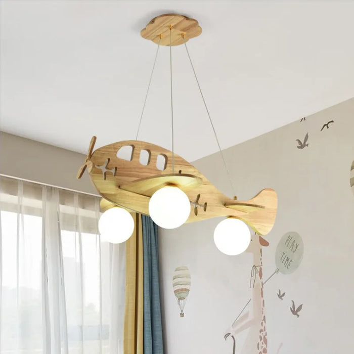 Kids wood ceiling light
