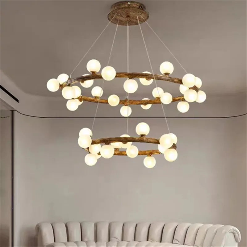 Tree branch chandelier