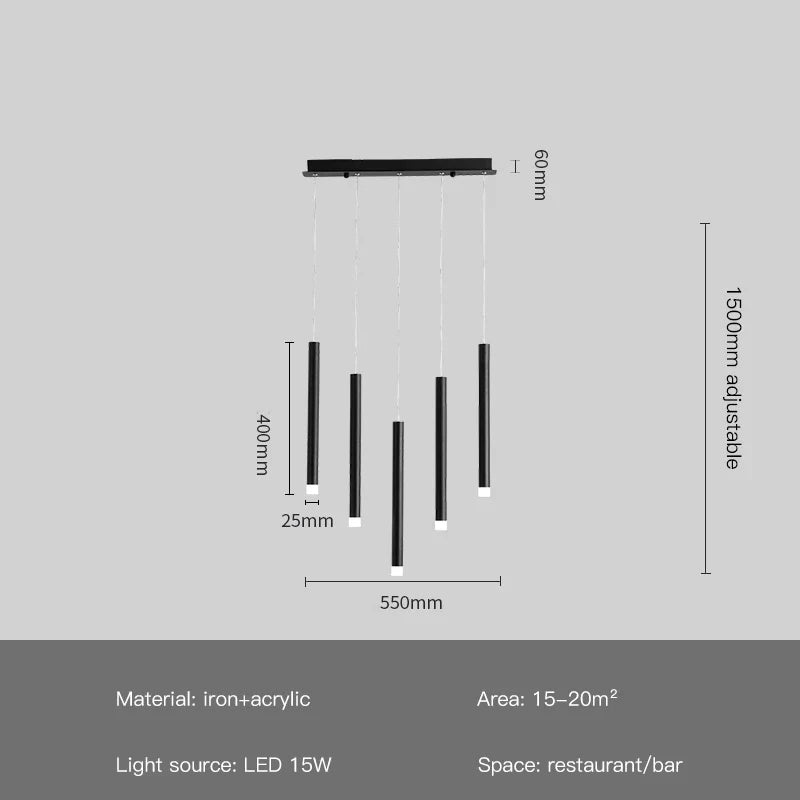 Black Iron LED Chandelier, view 9