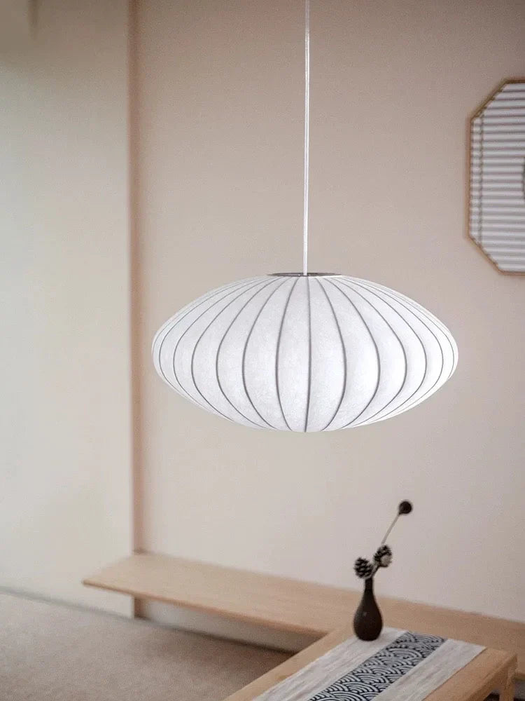 Silk pendant in a bedroom