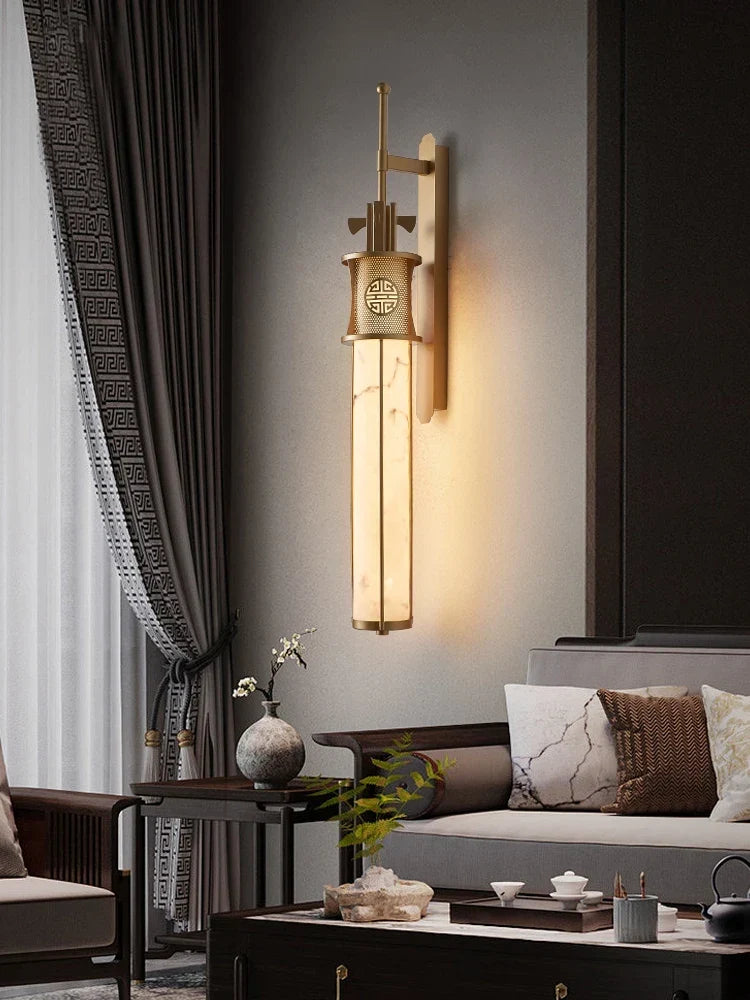 Chinese marble LED wall light