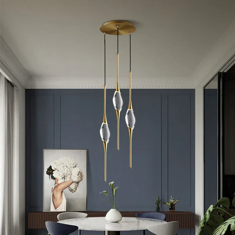 Brass and crystal pendant