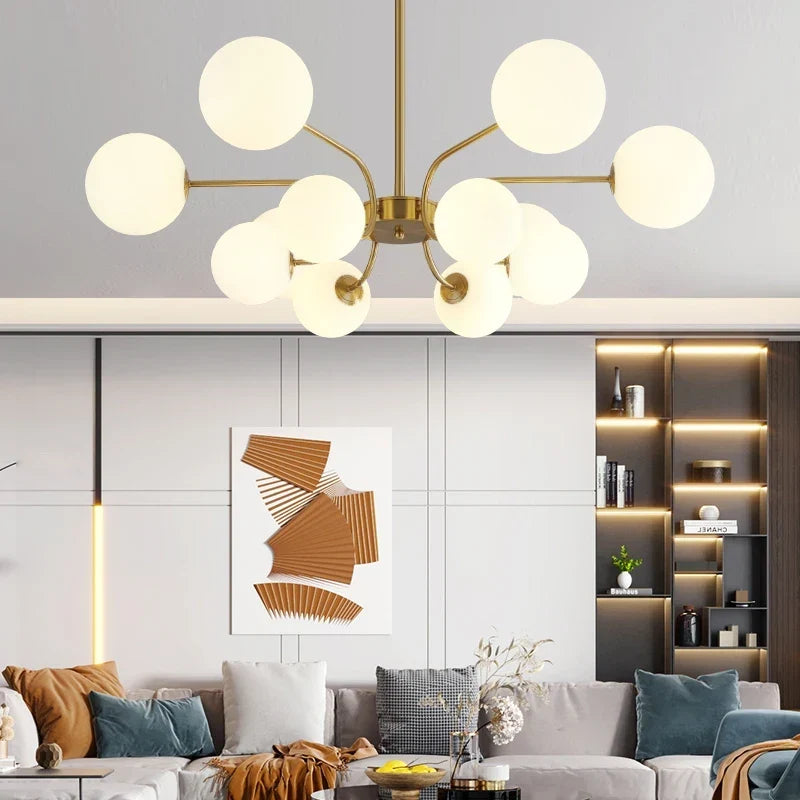 Chrome Glass Ball Chandelier, view 3