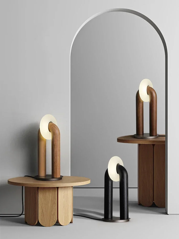 Wood bedside lamp