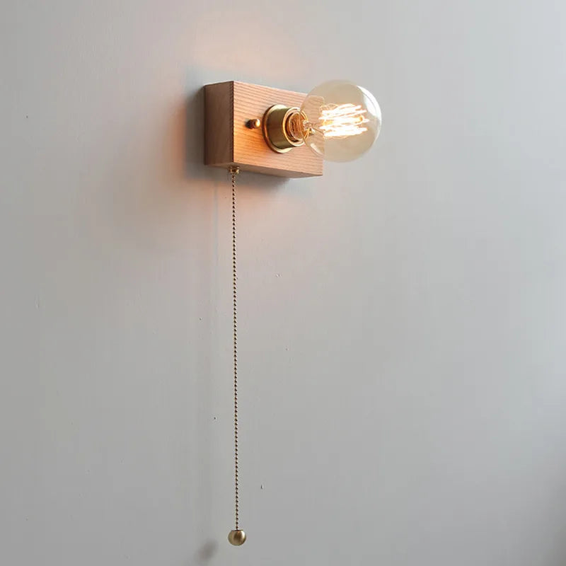 Walnut plug-in sconce