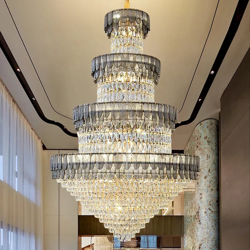 Amber crystal chandelier