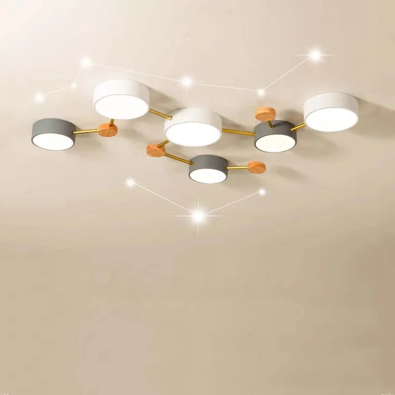 Wood macaron ceiling light
