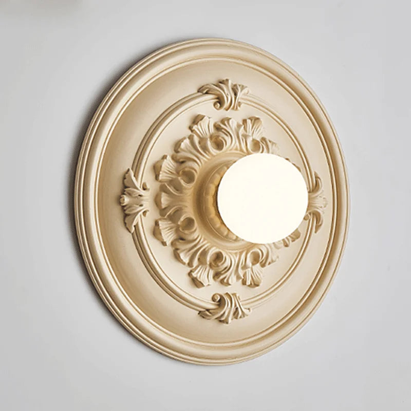 Round retro glass wall light