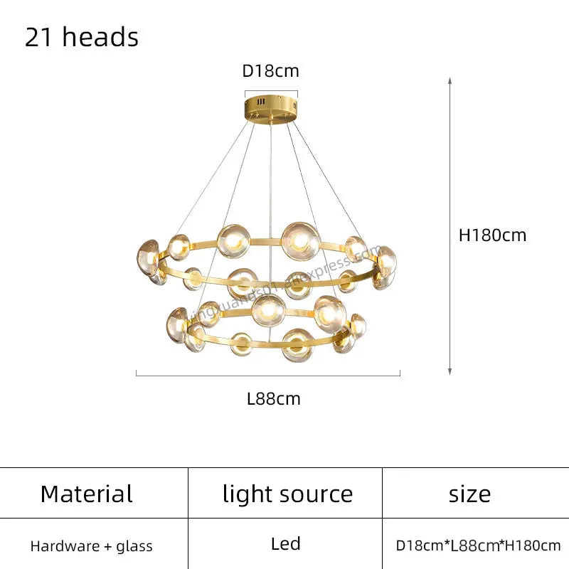 Modern Glass Chandelier, view 13