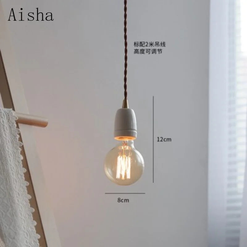 Retro Ceramic Pendant, White, view 5