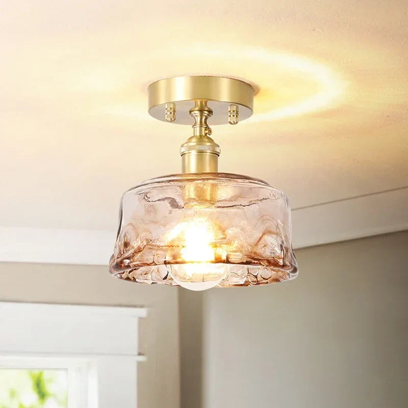 Cup shaped glass ceiling light