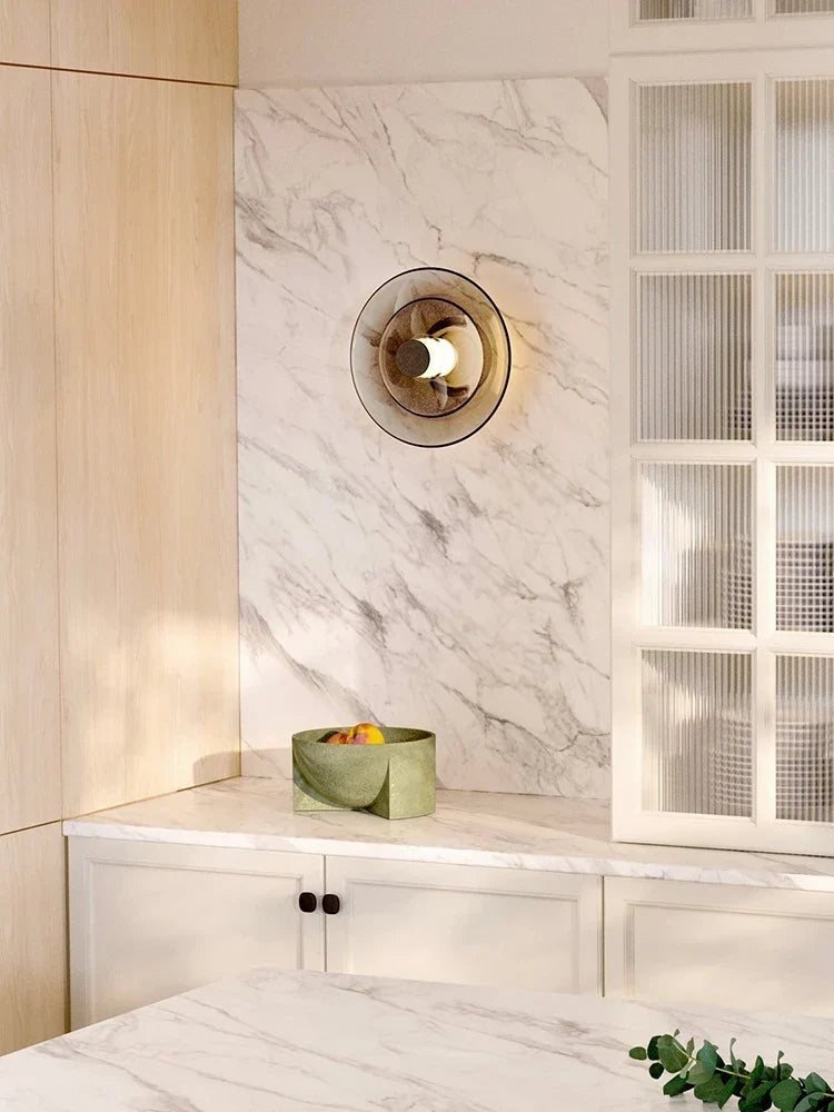 Gray glass sconce