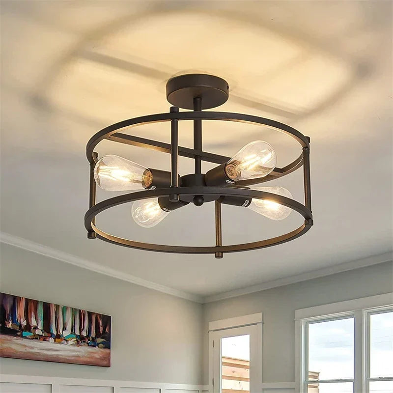 Black metal chandelier