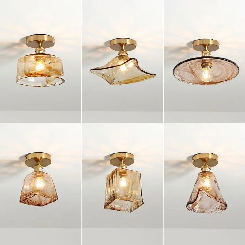 Industrial glass ceiling light