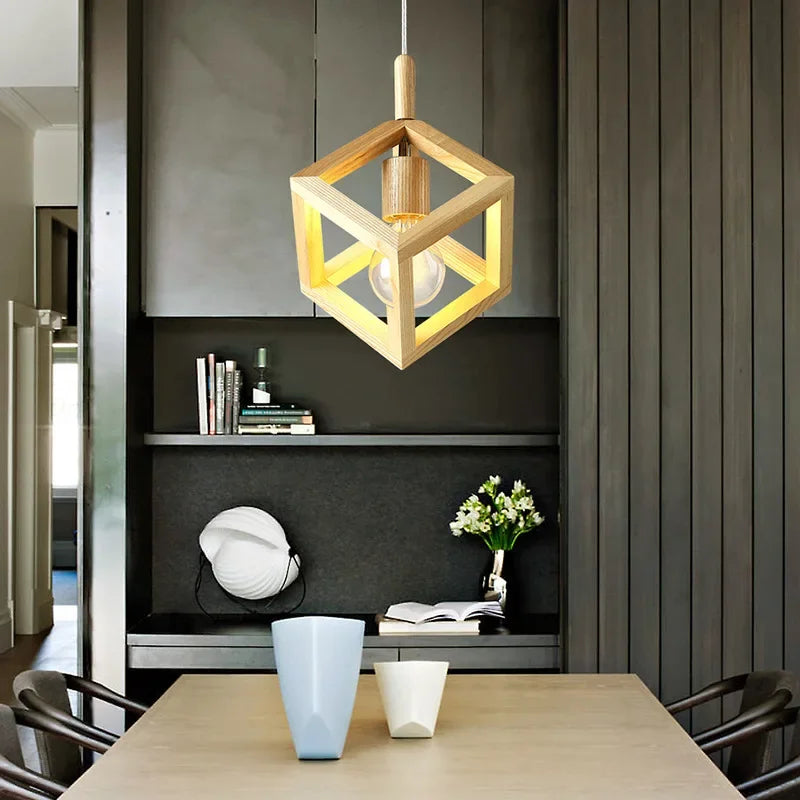 Solid wood pendant