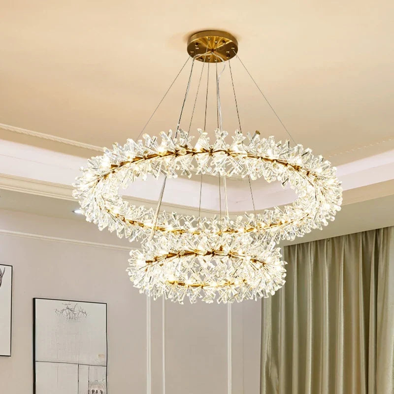 Tiered crystal chandelier