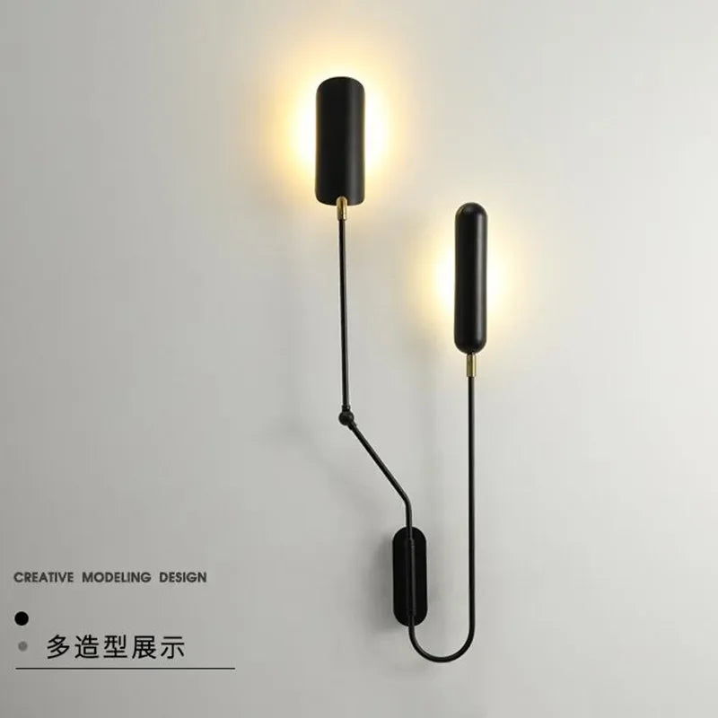 Industrial reading arm wall light