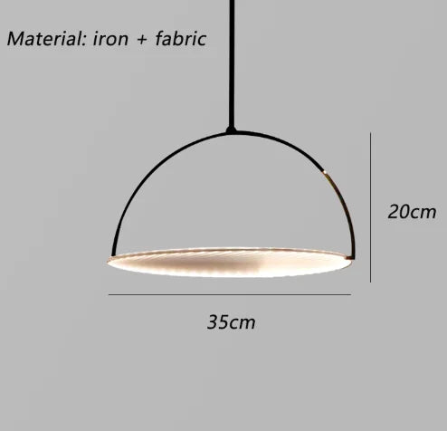 Danish Round Fabric Pendant, view 7