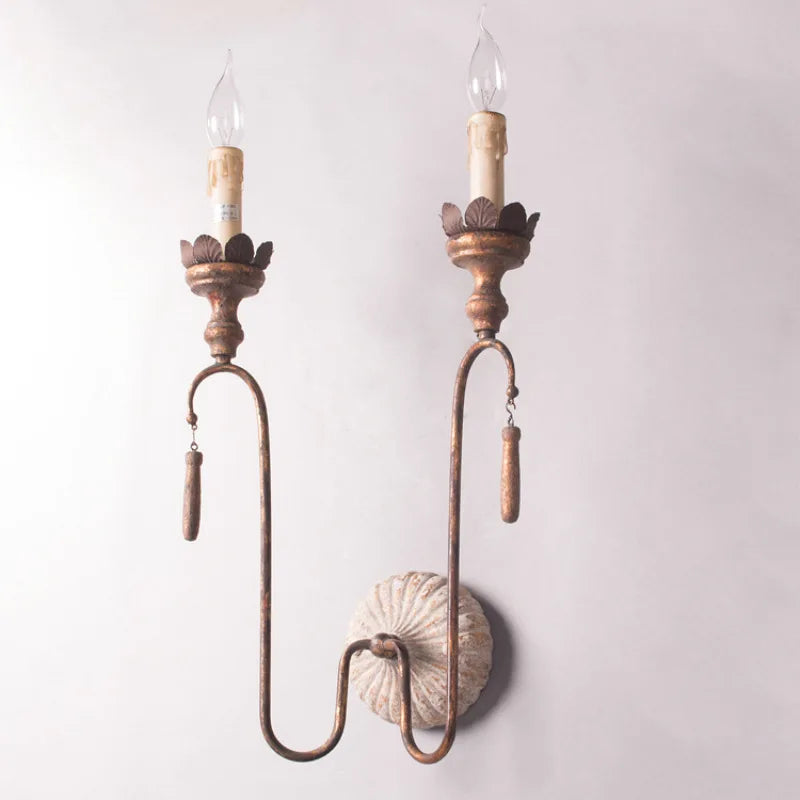 Rural wood multi-head wall sconce