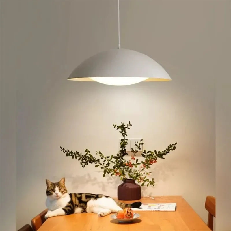 White iron pendant in an office
