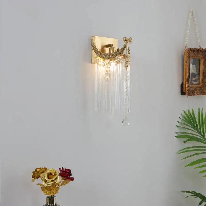 Gold crystal sconce