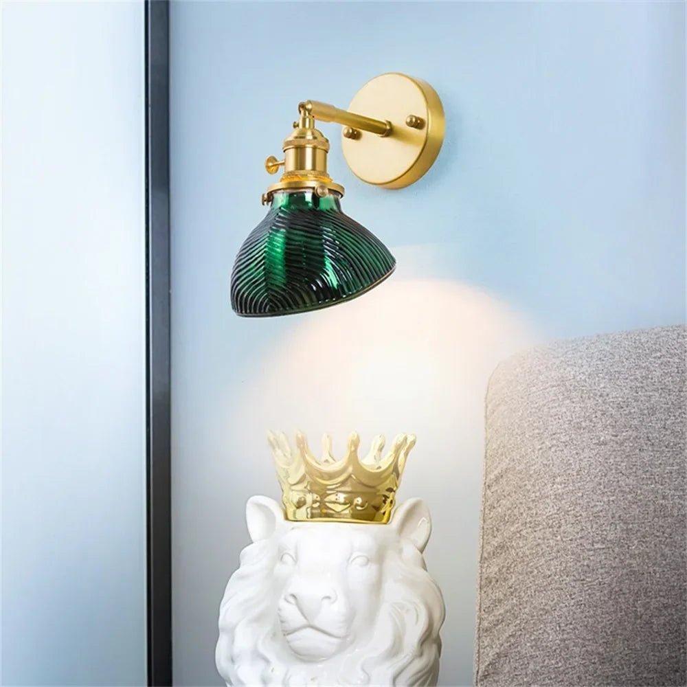 Brass Glass Sconce, view 5