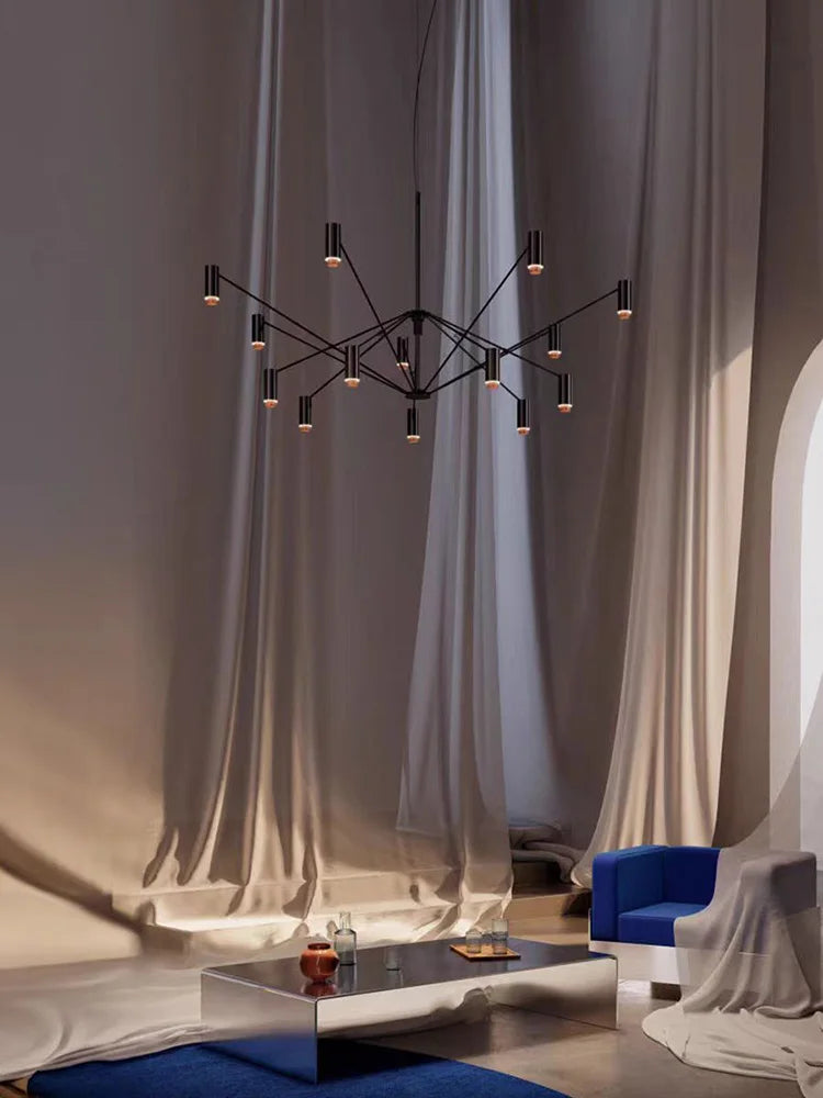 Black Fabric Chandelier, view 4