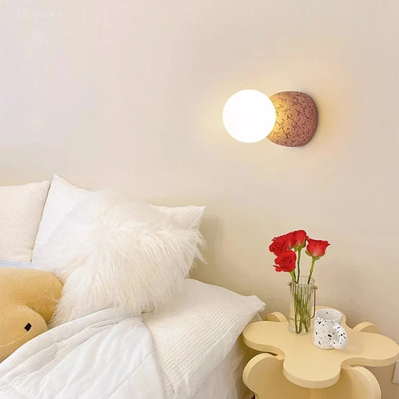 Pink glass sconce