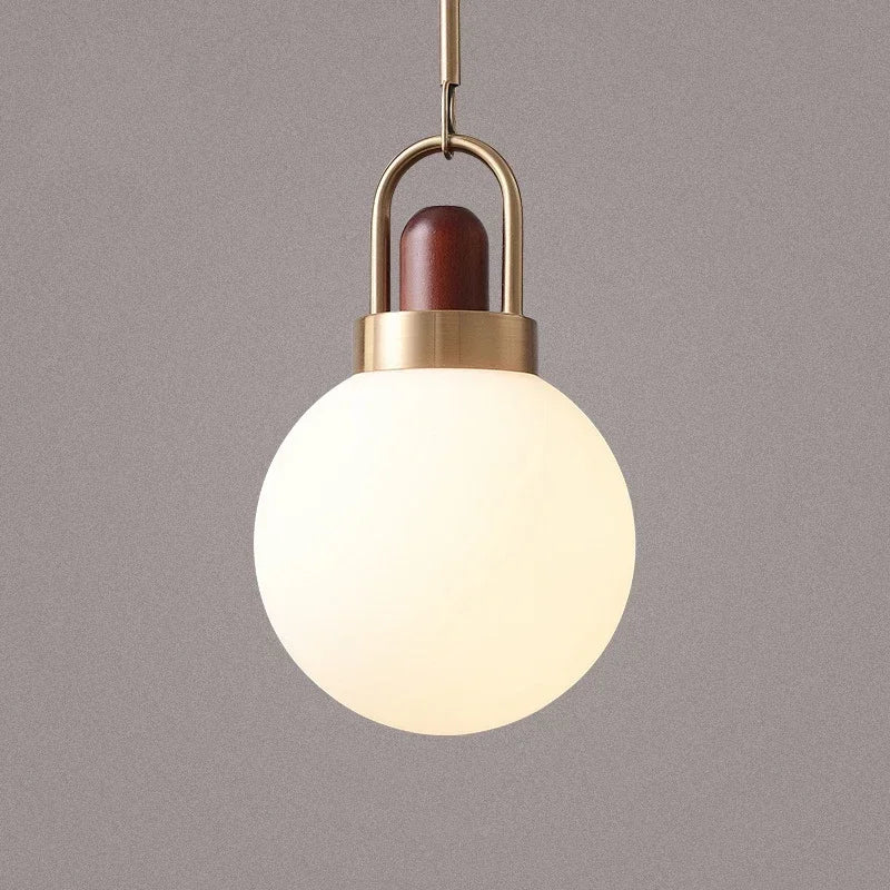 Modern wood and glass pendant