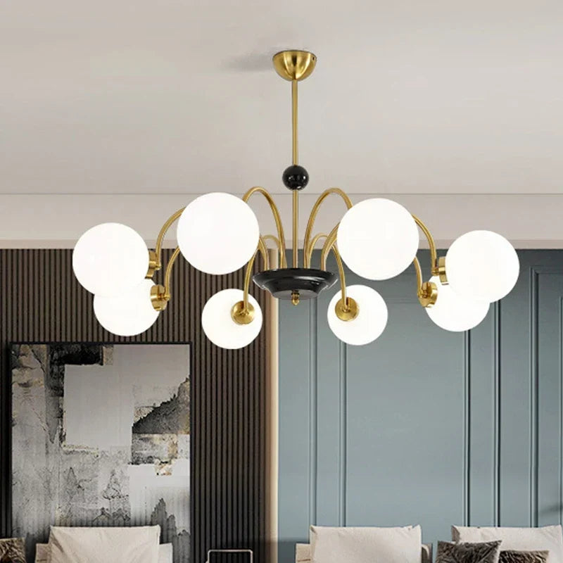 Chrome glass chandelier