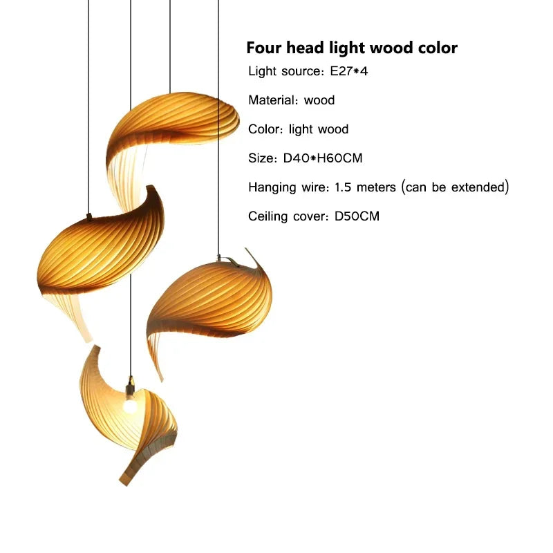 Japanese Pleated Wood Pendant, view 13