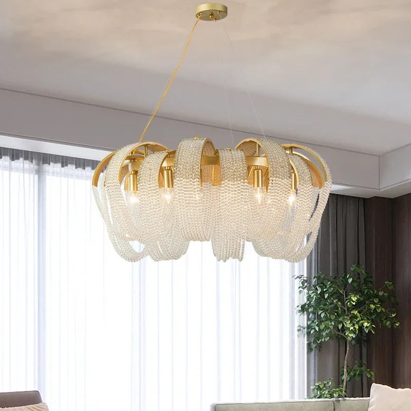 Bedroom crystal chandelier