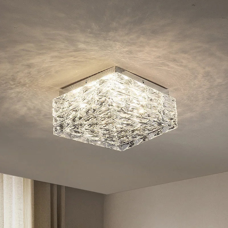 Linear crystal flush mount