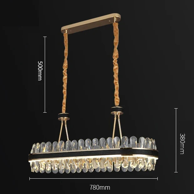 Crystal and Leather Chandelier, view 12